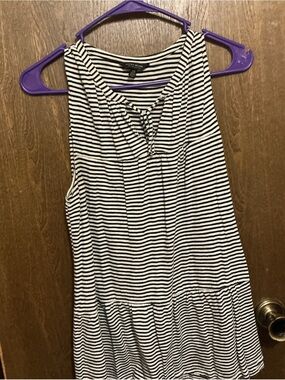 Lucky Brand Black & White Striped Sleeveless Tank